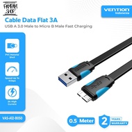 VENTION VAS-A12-B050 USB Flat Data Cable a 3.0 Male to Micro B Male 50CM Fast Charging 2A 5Gbps Flex