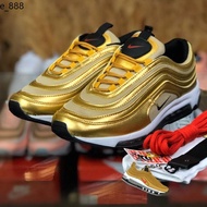 nike shoe nike air force [READY STOCKS] NIKE AIRMAX 97 GOLD EDITION WHITE BLACK RED SHOES SNEAKERS UNISEX 100% COPY ORI