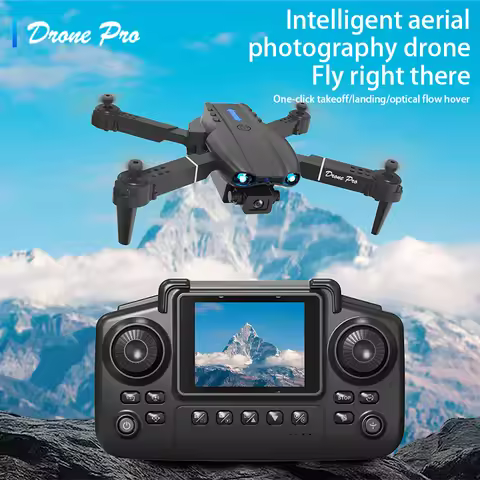 The new E99 AIR drone features a remote control with a 2.4-inch large screen and 480P camera, an 180