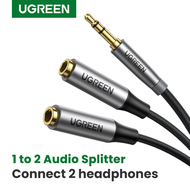 UGREEN 22cm Headphone Splitter Audio Cable 3.5mm Male to 2 Female Jack 3.5mm Splitter Adapter Aux Ca