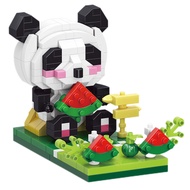 Myweyde Panda Building Blocks, Micro Mini Bricks Red Panda Bamboo/Watermelon/Heart, Mini Panda Build