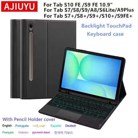 Keyboard Case for Samsung Galaxy Tab A9 Plus, Tablet Cover for Tab S8 S9 S10 Plus S7 S9 FE+ S10FE A8
