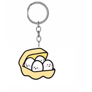 Mica keychain with 2-sided printing "Eggs Are Chill ‍ ️"