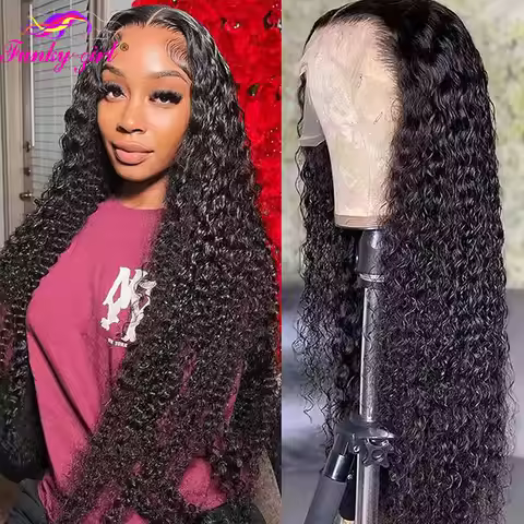Kinky Curly Lace Front Wig 13X6 Curly Human Hair Wig For Women Brazilian Deep Water Human Hair Wigs 