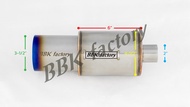 ท่อไอเสียหม้อพักปลาย ฝาหงาย เงา 4-1/2"x6" ปลายโล่งตรง ยิงทราย ไดร์สี ไทเท 3-1/2" [BBK Factory ]