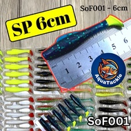 AquaTackle - 【SoF001-6CM】SP 6cm Soft Plastic Lure Soft Bait Zman Fishing Lures T tail Umpan Casting 
