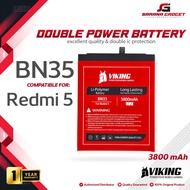 Baterai VIKING Double Power XiaoMi BN35 Redmi 5 Batre Batrai Battery Handphone HP Dual BN 35