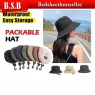 B.S.B Packable Hat Foldable Camping Bucket Hat Topi Hiking Hat Sun Hat Fishing Hat Basin Cap