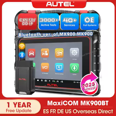 Autel MaxiCOM MK900BT Car Diagnostic Tool 8-Inch OBD2 BiDirectional Scanner 40+ Service CANFD DOIP U