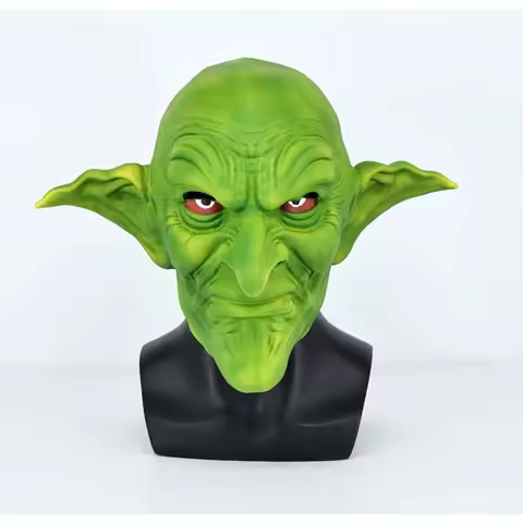 Green Goblin Mask for Adults, Latex Costume, Scary, Horro Full Head, Elf Ears, Masquerade, Halloween
