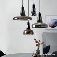 Nordic Modern Hanging Lights LED Droplights Single-head Smoke Grey Glass Shade Pendant Light Cafe Ba