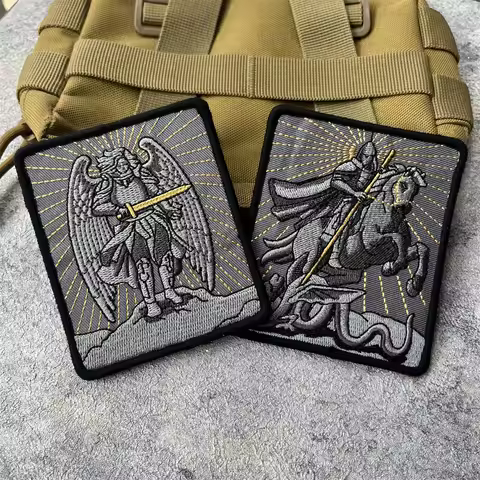 Victor St. George Tactical Archangel Morale Emblems Michael Embroidery Hook and Loop Patches for Clo