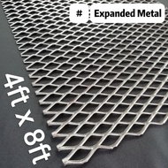 EXPANDED METAL 4 KAKI X 8 KAKI (BESI MESH) FOR GRATES, FENCING, PAGAR RUMAH, DIY RUMAH, BBQ GRILL METAL PLATE