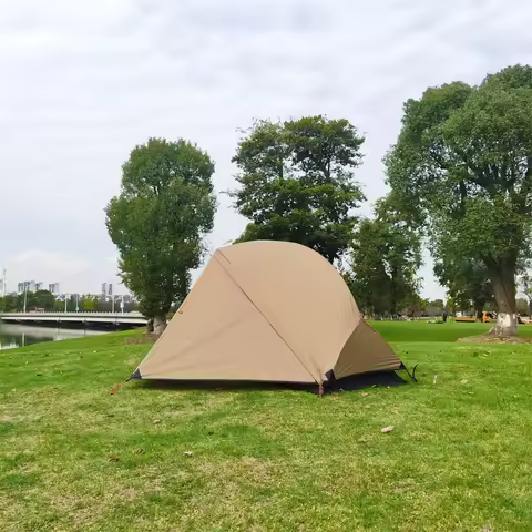 Lightweight Backpacking Tent for Men, Ripstop Waterproof Tent, Khaki Color, MSR Hubba Hubba NX Style