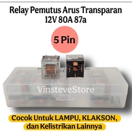 12V 80A Transparent Breaker Relay 5 Pin 87a For Car and Motorcycle Horns