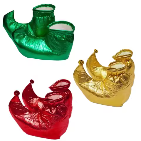 Christmas Clown Shoes Covers Metallic Color Clown Shoes Covers Elves Shoe Covers Overshoes Christmas
