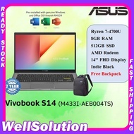 Asus VivoBook 14 M433I-AEB004TS 14'' FHD Laptop Black ( Ryzen 7 4700U, 8GB, 512GB SSD, ATI, W10, HS )