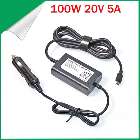 100W 12V-20V Universal Car Charger USB-C PD 5V 9V 12V 15V 3A 20V 5A Laptops Tablets FOR LENOVO HP DE