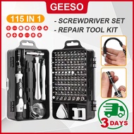 GEESO 115 in 1 Screwdriver Set Mini Magnetic DIY Repair Tool Kit Multifunction Tools Pemutar Skru Ke