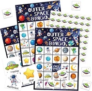 Shappy 35 Pcs Outer Space Party Bingo Cards 24 Players Outer Space Birthday Party Games Bingo Games 