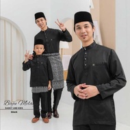 Baju Melayu Moden Cekak Musang Warna Hitam - Black