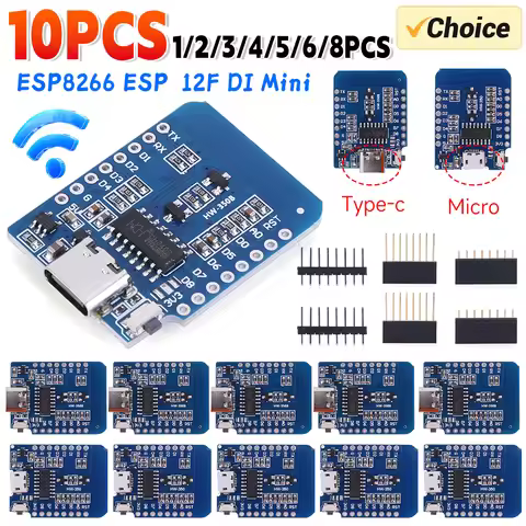 1-10PCS ESP8266 D1 Mini WIFI Development Board ESP-12F CH340G CH340 V2 Usb Wemos D1 Mini Nodemcu Lua