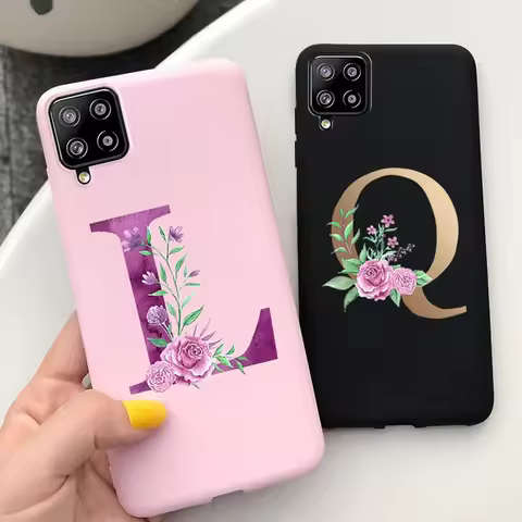 Cute Letters Case For Samsung Galaxy F62 M62 Case A12 M12 F12 Soft Fundas Back Cover For Samsung A12