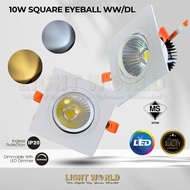 LED Eyeball 10W Square LED Recessed Eyeball Spotlight LED Downlight Spot Light Lampu Siling