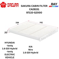 SAKURA CABIN AIRCON FILTER CA28151 97133-G2000 KIA Niro 1.6 GDI Hybrid, HYUNDAI Ioniq 1.6 GDI Hybrid