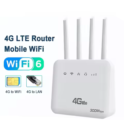 Wifi 6 LTE 4G CPE Router With SIM Slot, Four Antenna Signal Booster, 300Mbps Fast Internet For Europ