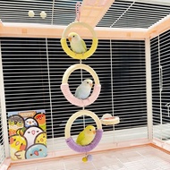 Parrot Climbing Boredom Relief Toy Cotton Rope Chewing Station Pole Hanging Ring Entertainment Ring 