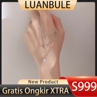 LUANBULE Silver Necklace S999 Women Zircon Pendant