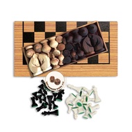 Super Combo Chess (English & Thai) V.3 | Thai Chessboard Set Real Wood + Universal + Wooden Checkers