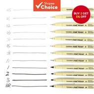 Pigment Liner Micron Ink Marker Pen Set (6/9/12 Tip Sizes) - Needle Hook Line Pens for Manga Drawing