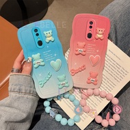 LIFEBELLE Casing for OPPO F11 F11 Pro F9 F1s Case, with Lovely Bracelet Gradient Color 3D Sweet Bear Cute Cartoon Pattern Soft Phone Case Girls Couple Cases Shockproof Protective Back Cover for OPPO F9 Pro