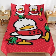 Pekkle 3in1 Cute Pattern Polycotton Fitted Bedsheet Set: Stylish Bedding + 2 Pillowcase