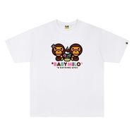 Fashionable New Style Pure Cotton Round Neck T-Shirt Baby Milo Ice Cream Animal Print Short-Sleeved 