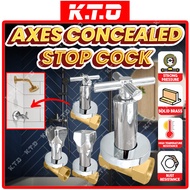 1/2" 3/4" Axes Concealed Stopcock Brass Chrome Cross Square Handle Shower Tap Stopcock Spindle Valve