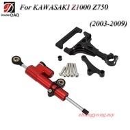 CNC Steering Damper Stabilizer w Bracket Mounting Kit Satety Control For Kawasaki Z1000 Z750 2003 20
