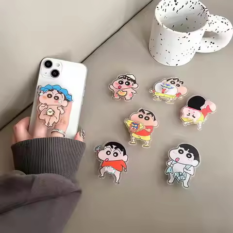 Crayon Shin Chan Anime Figures Cartoon Mobile Phone Cushion Bracket Interest Back Stick Telescopic B