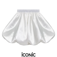 iCONiC BALLOON MINI SKIRT #203350 กระโปรงสั้น ผ้าไหม ทรงบอลลูน เอวยืด ระโปรงแฟชั่น กระโปรงทำงาน กระโ