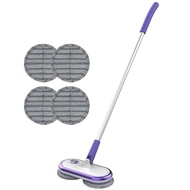 GOBOT electric rotating mop cleaner stand cleaning tool stand black with 4 replacement mop pads included [set purchase]