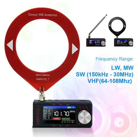 SI4732 0.5-108mhz Mini Pocket Radio 1.9inch IPS Screen HF SW MW VHF Radio Portable Radio All Band Ra