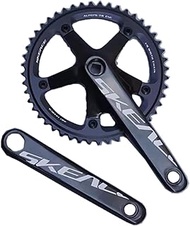 BOLANY SKEACE 165mm Bike Crankset Square Tapered 144BCD Lightweight Aluminium Alloy Single Speed Crankset 48T/49T Chainring Fit for Track Bicycle Fixed Gear Bicycle Cranksets (Black48T)