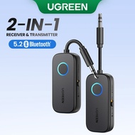Ugreen 2-IN-1 Upgraded Bendable Bluetooth 5.2 Receiver Transmitter for Airplane TV Computer Earphone Headphone Car Amplifier