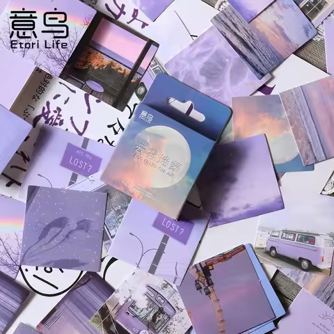 46pcs Foggy Decorative Boxed Stickers for Scrapbooking Journal Planner Diary Stationery Cup Phone Al