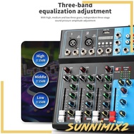[Sunnimix2] DJ Mixing Board 4 Channel Mixer Small Audio Mixer EU Adapter Black