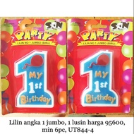 LILIN Birthday Candles / Number 1 Candles / Jumbo Number 1 Candles