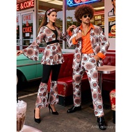 70s/80s hippie clothing couple retro disco COS costume Halloween costume set W1030