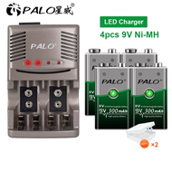 เครื่องชาร์จ PALO 9v เครื่องชาร์จด่วน AA AAA เครื่องชาร์จอัจฉริยะสำหรับแบตเตอรี่ 1.2V AA AAA หรือ 9V